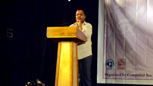Sourav Sengupta inviting the chairperson to give the keynote address photo