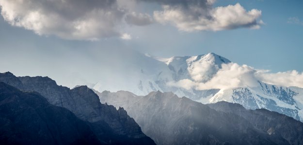 Clouds around Mount Blackburn, Wrangell Mountains photo