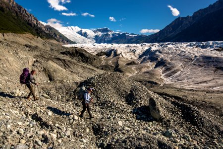 Backpackers Headed Towards the Root Glacier photo