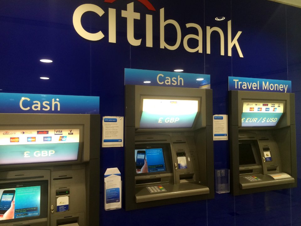Citibank cash machine in Canary Wharf