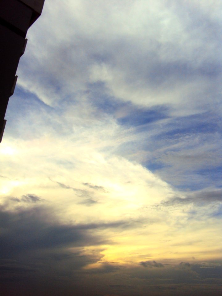 Monsoon clouds at sunset