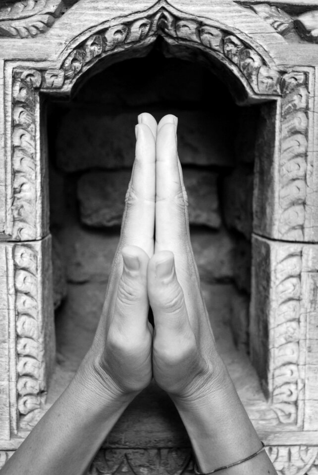 Nepal temple hands
