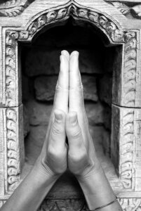 Nepal temple hands photo