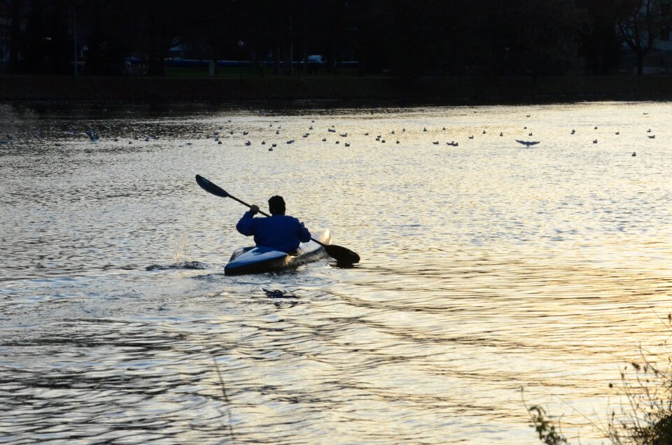 Water sports canoeing river