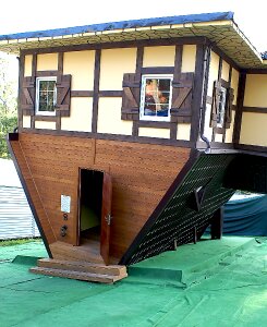 A joke inverted house small building