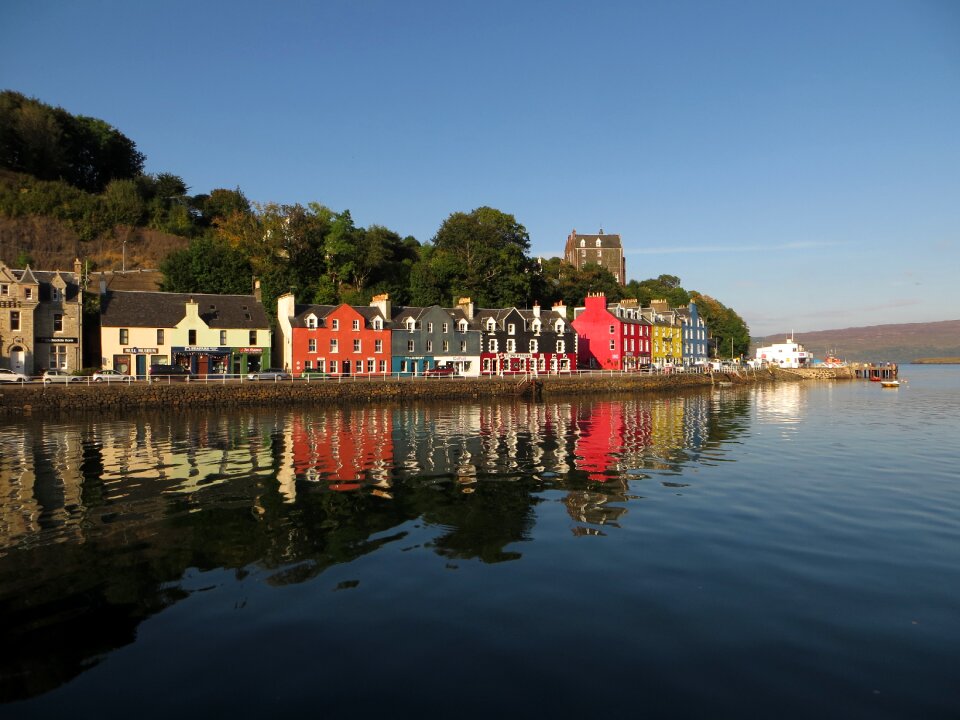 Island harbour reflection