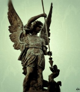 Archangel Michael Slaying the Dragon photo