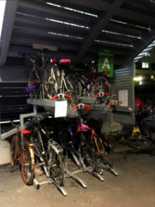Double tier bike racks photo