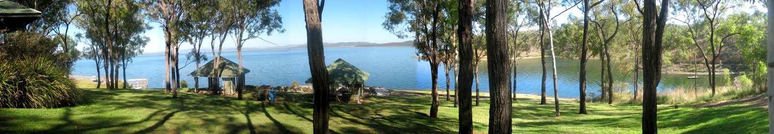 Landscape view of Lake Awoonga from recreation area