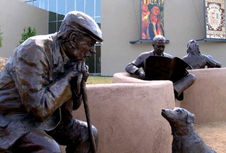 Old Man and Dog Statue New Mexico, Art Museum photo