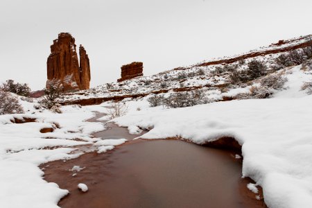 Slush cascades down Park Avenue.