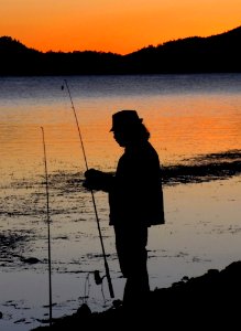 Fishing with Patience, Big Bear Lake, California photo