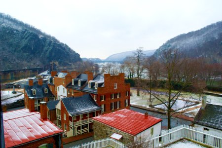 Lower Town in the winter, looking toward the water gap