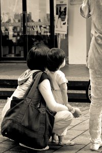 Lovely mom and kid