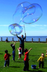 Giant Bubbles Fun, How to Make Them a Recipe for Happy kids. photo