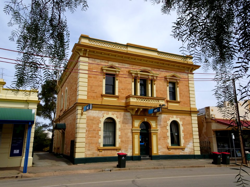 Jamestown. The old ANZ Bank. A grand 19th century classical style building.
