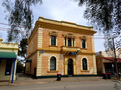 Jamestown. The old ANZ Bank. A grand 19th century classical style building.