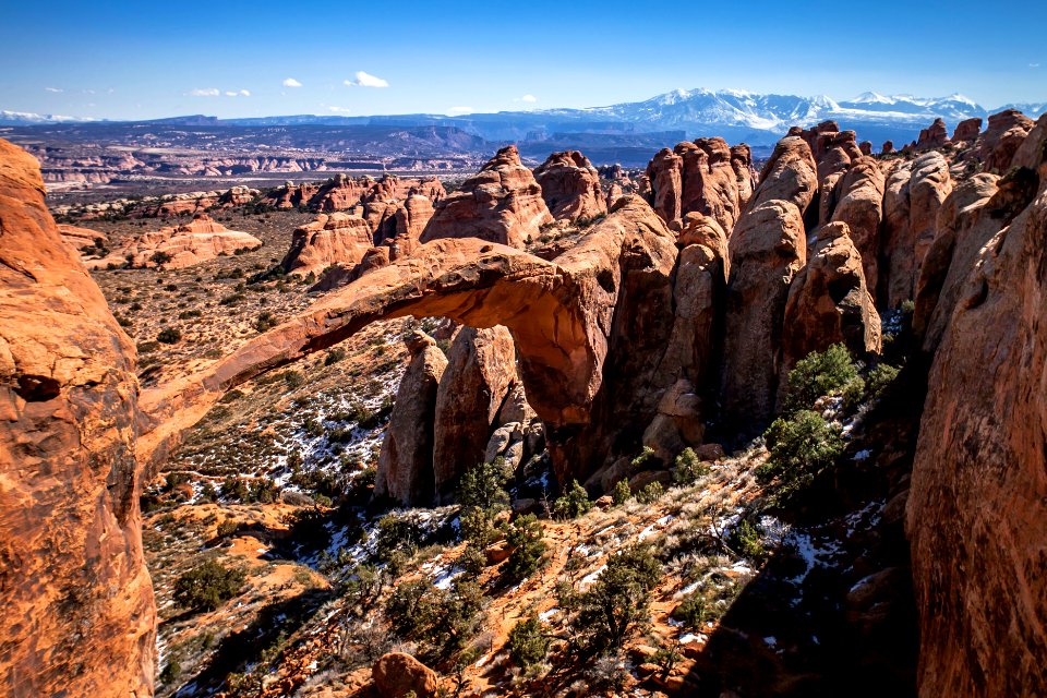 Landscape Arch and LaSal Mountain