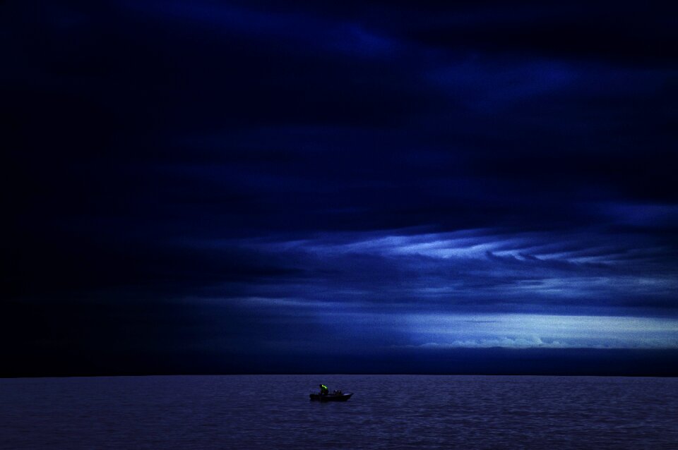 Darkness ocean boating