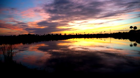 Sunset over Ochopee Pond photo