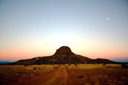 Cabezon Peak sunset and Moon