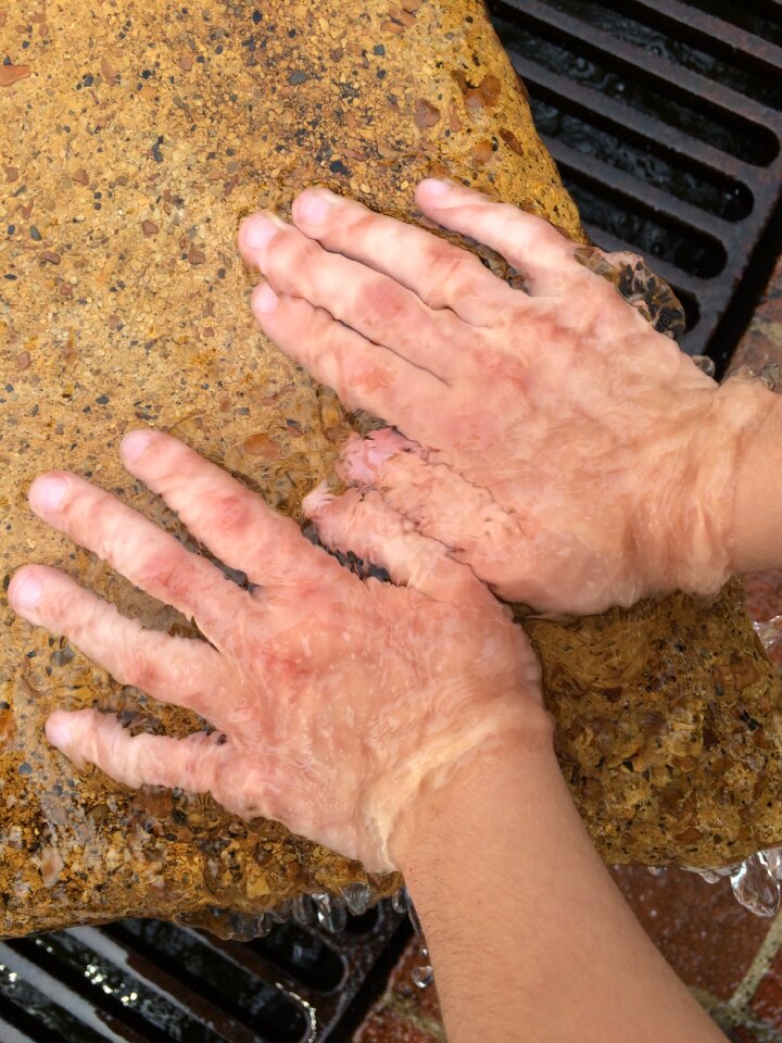 Children hands water