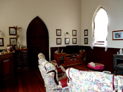 Hart near Brinkworth. Interior of the Annie McEwin Snow Memorial Presbyterian Church. Opened in 1923. Closed 1976. Funded by Sir Lyell McEwin as a memorial to one of his daughters. photo