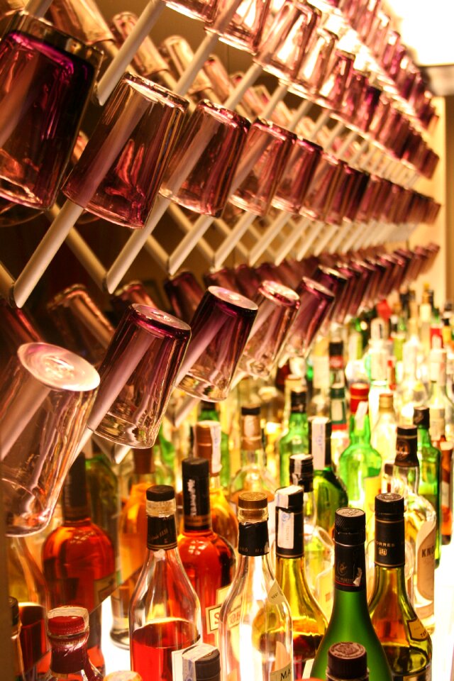 Shots glasses bottles