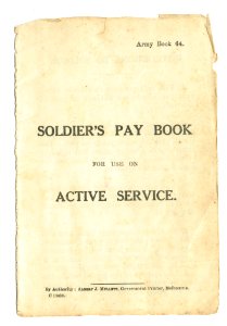 Soldier's PayBook, first page