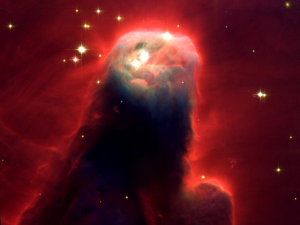 Hubble's newest camera images ghostly star-forming pillar of gas and dust