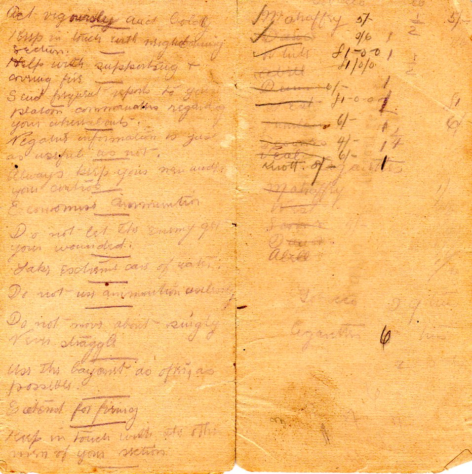 Diary of 494 Sergeant Joseph Cecil Thompson, Gallipoli 1915. Front and back outer pages photo