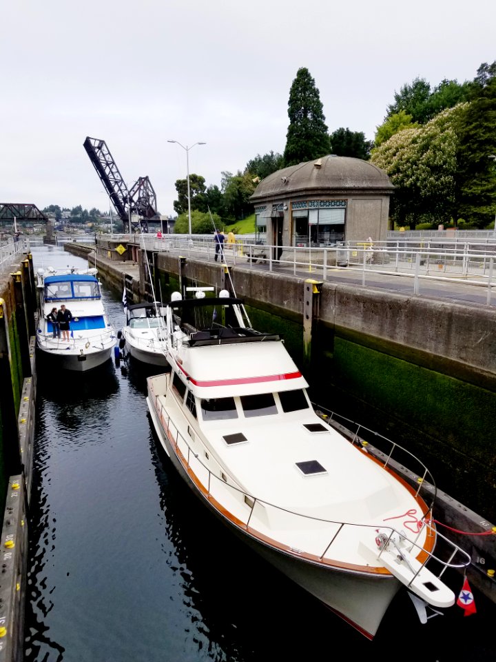 Boats entering lock