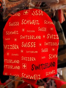Red ski cap switzerland photo