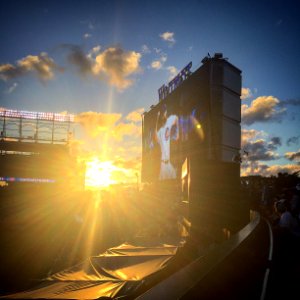 Sunset over Wrigley Field