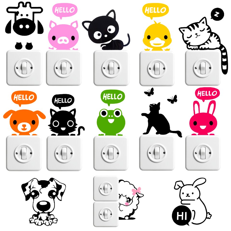 Light switch funny animals