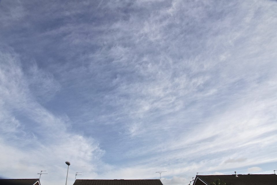 Dirty sky after a day of heavy spraying