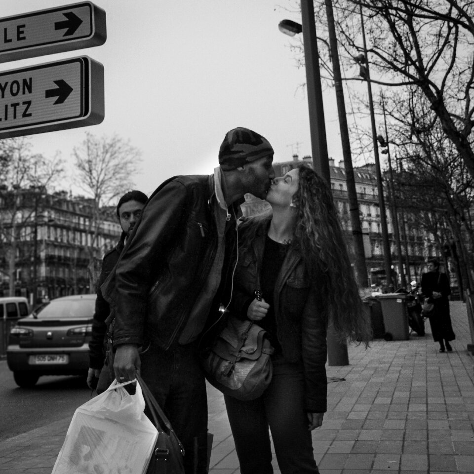 Youth in love kiss