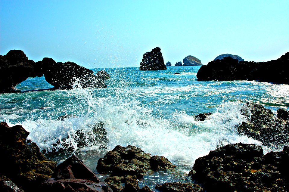 The wave at the little Arch, and friends, Mazatlan, Sinaloa, Mexico