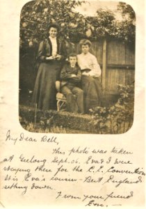 Bert England (seated in chair) in Geelong, Victoria - very early 1900s photo