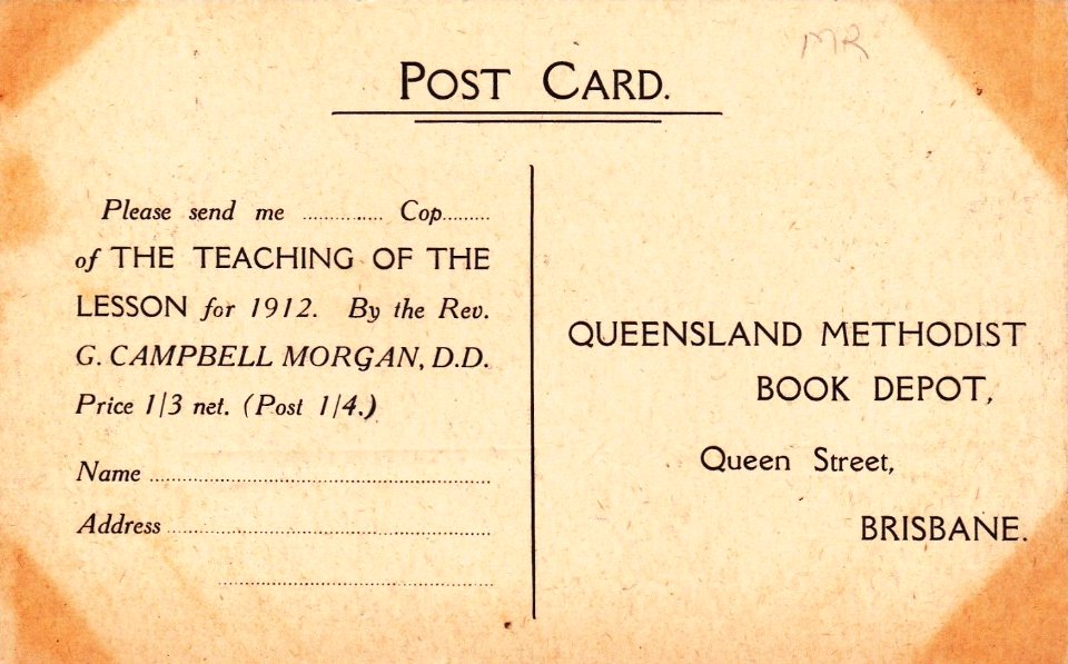 G. Campbell Morgan, the greatest bible student of his time - 1912 - reverse
