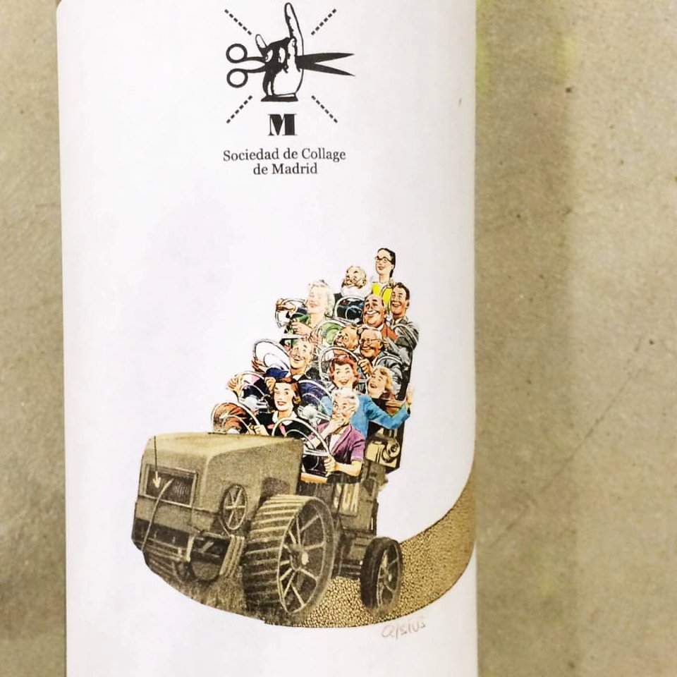 SeAlquila/público. Festival de artes efímeras. Collages que se beben. Con el gran @celsiuspictor microrrecortando en vivo y en directo👏  #sealquilapublico #wine #arteefimero