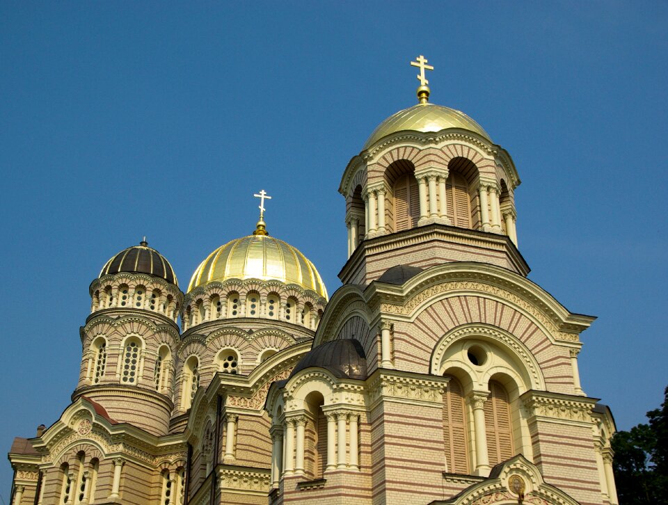 Riga orthodox church cupolas