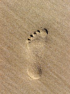 Footprints in the sand sand beach photo