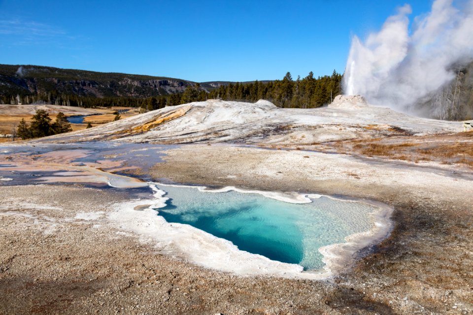 Lion Geyser and Heart Spring
