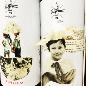 @aurora gorrion y @vlosada en SeAlquila/público. Festival de artes efímeras. Collages que se beben. #sociedaddecollagedemadrid.  #sealquilapublico #wine #arteefimero