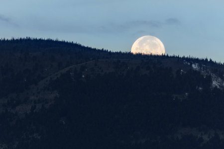 Fall moonset at the North Entrance photo