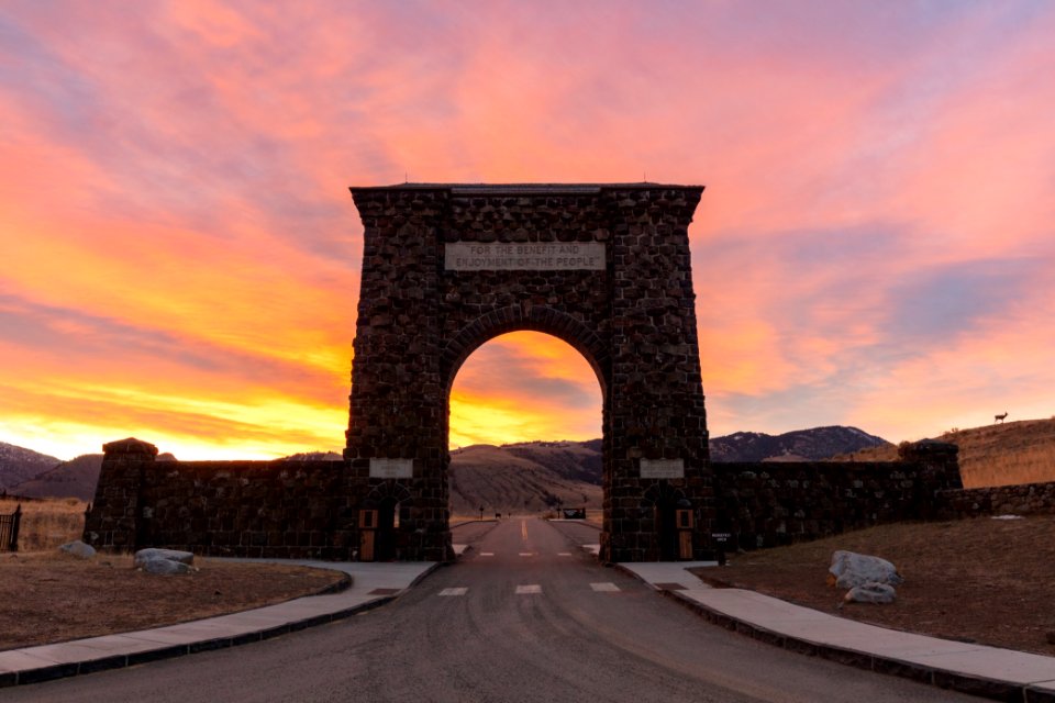 Fall Sunrise over Roosevelt Arch