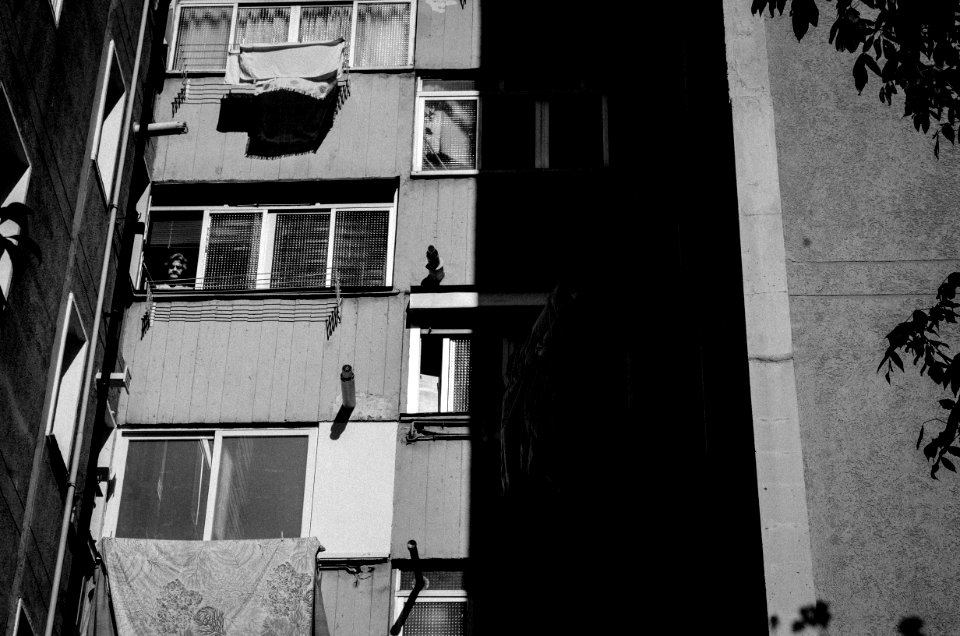 Old woman watching