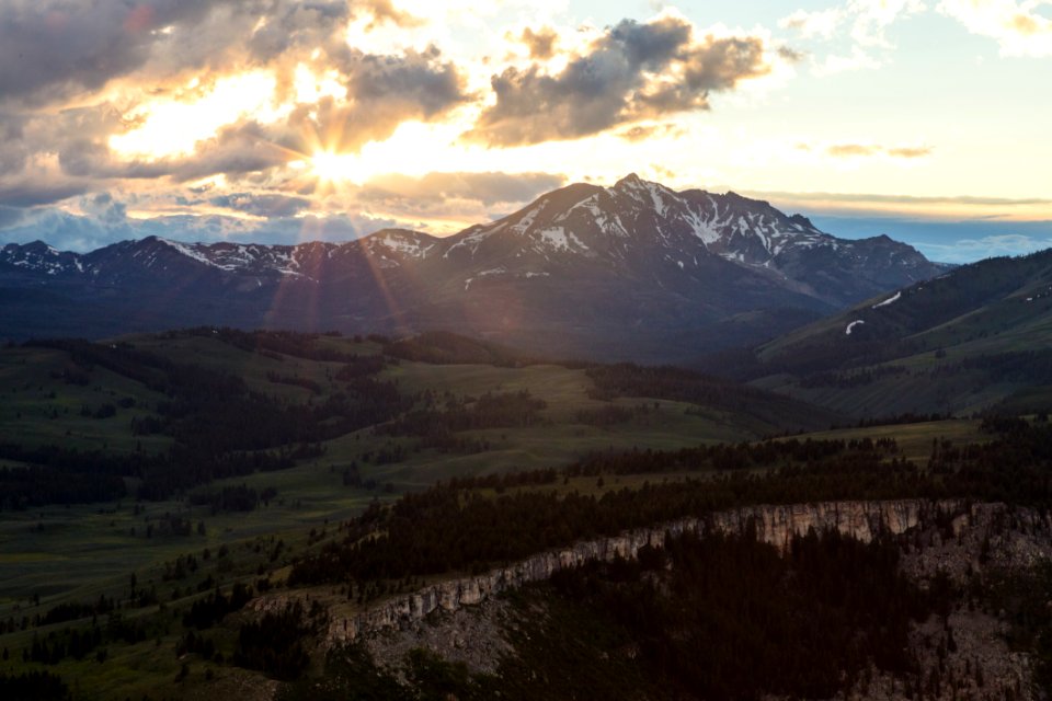 Summer solstice 2018 sunset over Electric Peak