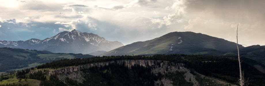 Terrance Mountain, Electric Peak, and Sepulcher Mountain during a storm photo